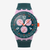 Vista frontal del Reloj Swatch Moment of Rose SUSP400 con esfera verde y correa de silicona - SUSP400