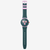 Vista completa vertical del Reloj Swatch Moment of Rose SUSP400 con esfera verde y correa de silicona - SUSP400