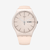 Vista frontal del Reloj Swatch Rose Rebel con brazalete de silicona y esfera rosa - SUOT700
