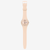Vista completa del Reloj Swatch Rose Rebel con brazalete de silicona y esfera rosa - SUOT700