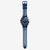 Vista cenital completa del Reloj Swatch Sea Wasp con brazalete de silicona y esfera azul - SSCU09N100