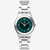 Vista frontal del Reloj Swatch Middlesteel con brazalete de acero y esfera verde - YLS468GC