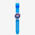 Vista completa del Reloj Swatch Swatch Neon Hielo con esfera violeta y brazalete de silicona azul - SB01K400