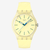 Vista frontal del Reloj Swatch Citrus Tilt con brazalete de silicona y esfera amarilla - SO29J102