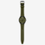 Vista completa superior del Reloj Swatch Hint of Pine con correa de goma verde y caja negra - SS07B115