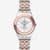 Vista frontal del Reloj Swatch Midimix YLS454GC con brazalete bicolor de acero y esfera blanca - YLS454GC