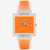 Vista frontal del Reloj Swatch What If...see Thru Orange? con caja transparente y esfera naranja - SO38K704