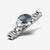 Vista lateral del Jazzmaster Quartz 32 mm con brazalete de acero y esfera azul - H32301141