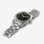 Vista lateral del Reloj Hamilton Khaki Field Quartz 38mm con brazalete de acero y esfera negra - H69401131