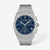 Vista frontal del Reloj Tissot PRX 41mm con brazalete de acero y esfera azul - T1374171104100