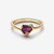 Anillo Corazón Morado Sally de Pesadilla antes de Navidad de Disney en chapado en oro y cristal morado, vista cenital detallada - 164734C01