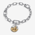 Charm Medallón Zodiaco Capricornio de Pandora en plata y oro con circonita transparente en pulsera de eslabones - 764987C01