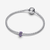 Charm Mini Infinito Morado de Pandora en plata de ley con esmalte morado sobre pulsera rígida - 794909C01