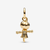 Charm Colgante Calabaza Espantapájaros Pandora con chapado en oro y circonita, vista lateral detallada - 764770C01