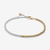 Pulsera Tenis y Cuentas de Pandora en plata de ley y chapado en oro de 14k con circonitas transparentes en vista frontal - 564820C01