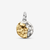 Charm Medallón Zodiaco Acuario en plata de ley y chapado en oro de 14k con detalles transparentes, vista frontal - 764990C01