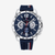 Vista frontal del Reloj Tommy Hilfiger resistente al agua con rayas distintivas con brazalete de silicona y esfera azul - 1791476