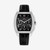 Vista frontal del Reloj Tommy Hilfiger con esfera cuadrada y correa de piel con brazalete de piel y esfera negra - 1710761
