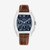 Vista frontal del Reloj Tommy Hilfiger con esfera azul y correa de piel marrón - 1710760