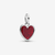 Charm Colgante Pandora Grabable Corazón Rojo en vista frontal - 735088C03