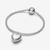 Charm Colgante Pandora Corazón Volumen Mate de aleación de metales en color plateado sobre pulsera rígida - 734908C00