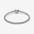 Pulsera Pandora Cadena de Tachuelas con Cierre de Corazón en vista lateral con circonitas - 534971C01