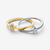 Anillo Pandora Cruzado Estrella Brillante de plata y chapado en oro en detalle - 165079C01