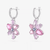 Pendientes Gema. Tallas mixtas, Flor, Rosas, Baño de rodio Swarovski - 5658397