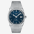 Vista frontal del Reloj Tissot PRX Powermatic 80 con esfera azul y brazalete de acero - T1374071104100