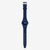 Reloj Swatch Over Blue con correa de silicona azul marino, vista lateral completa - GN726