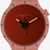 Vista detallada de la esfera del Reloj Swatch Big Bold Bioceramic Canyon con esfera marrón y marcadores en rosa - SB03R100