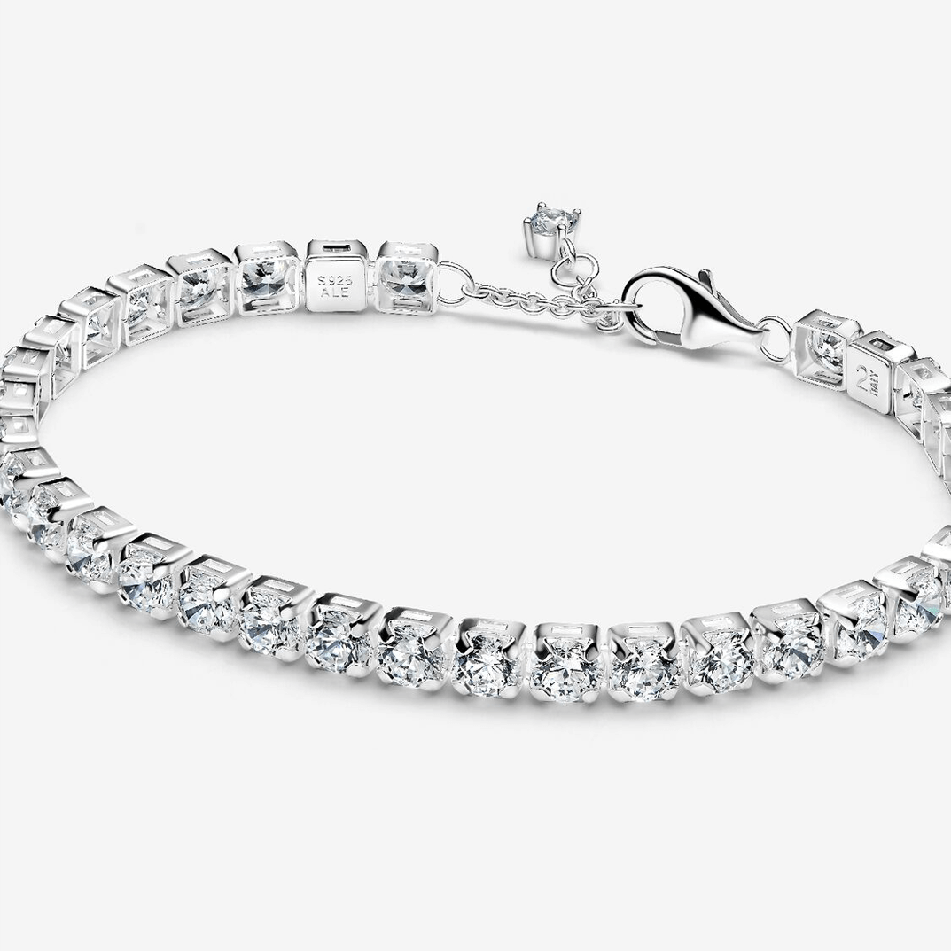 Pulsera Pandora Tenis Ancha Brillante