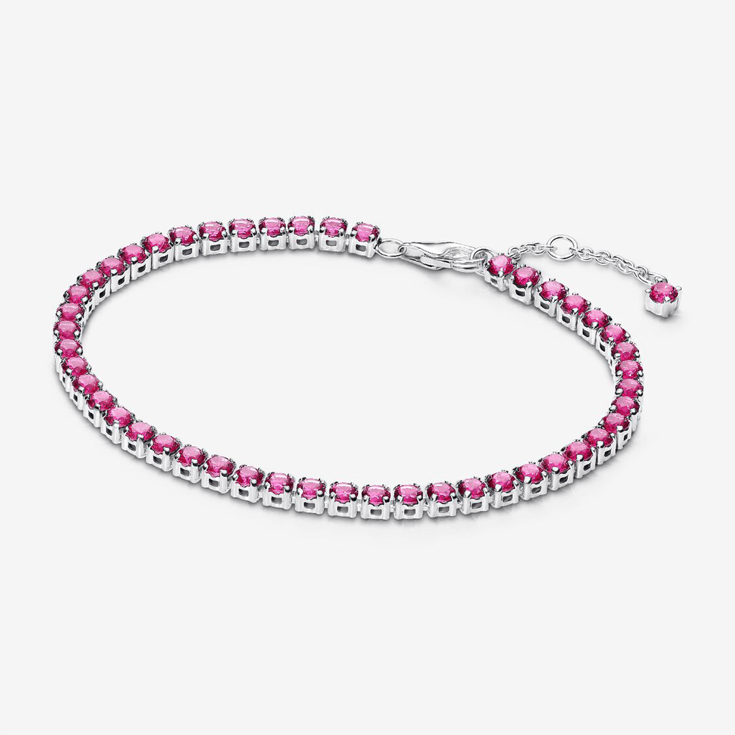 Pulsera Pandora Tenis Rosa Brillante