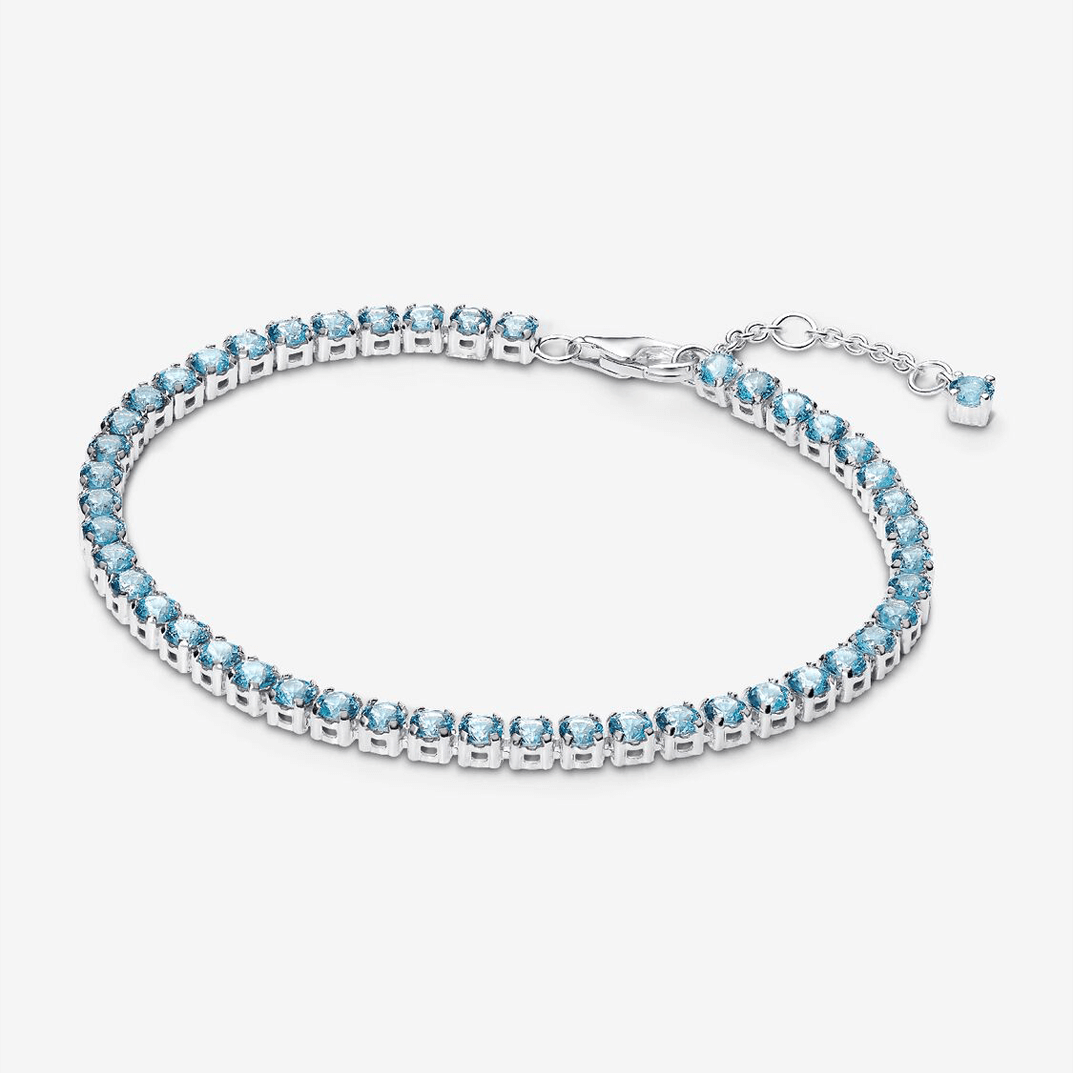Pulsera Pandora Tenis Azul Claro Brillante