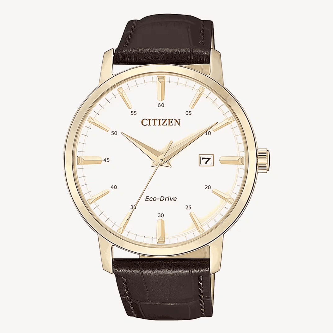 Reloj Citizen OF Collection 3 Agujas Brazalete Piel Marrón