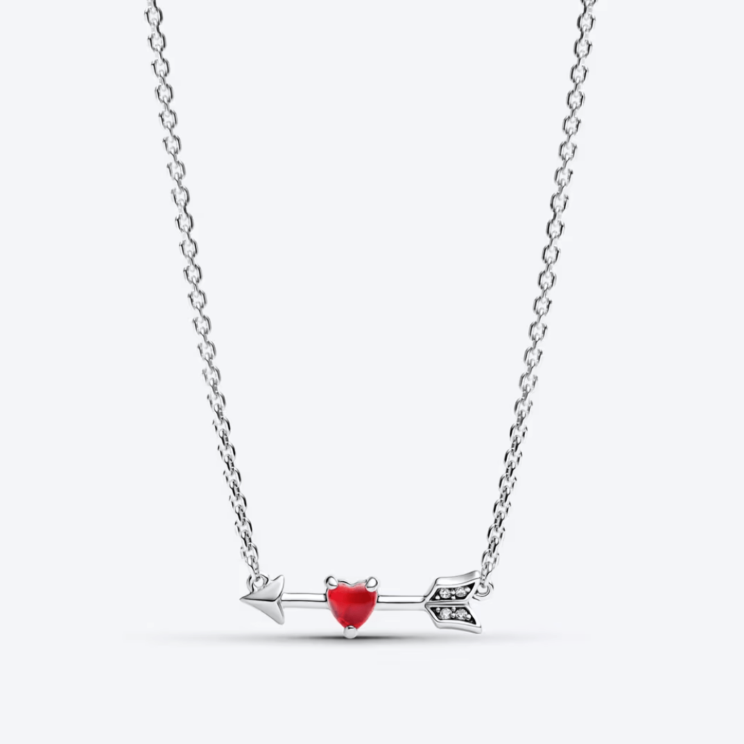 Collar Pandora Flecha y Corazón Cristal de Murano