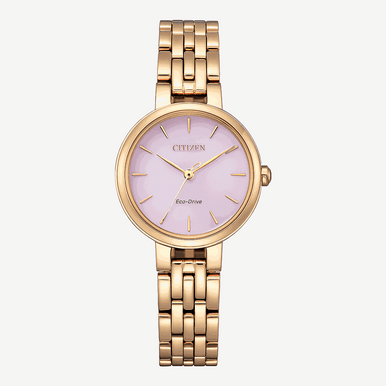 Reloj Citizen Mujer Dorado Esfera Rosa