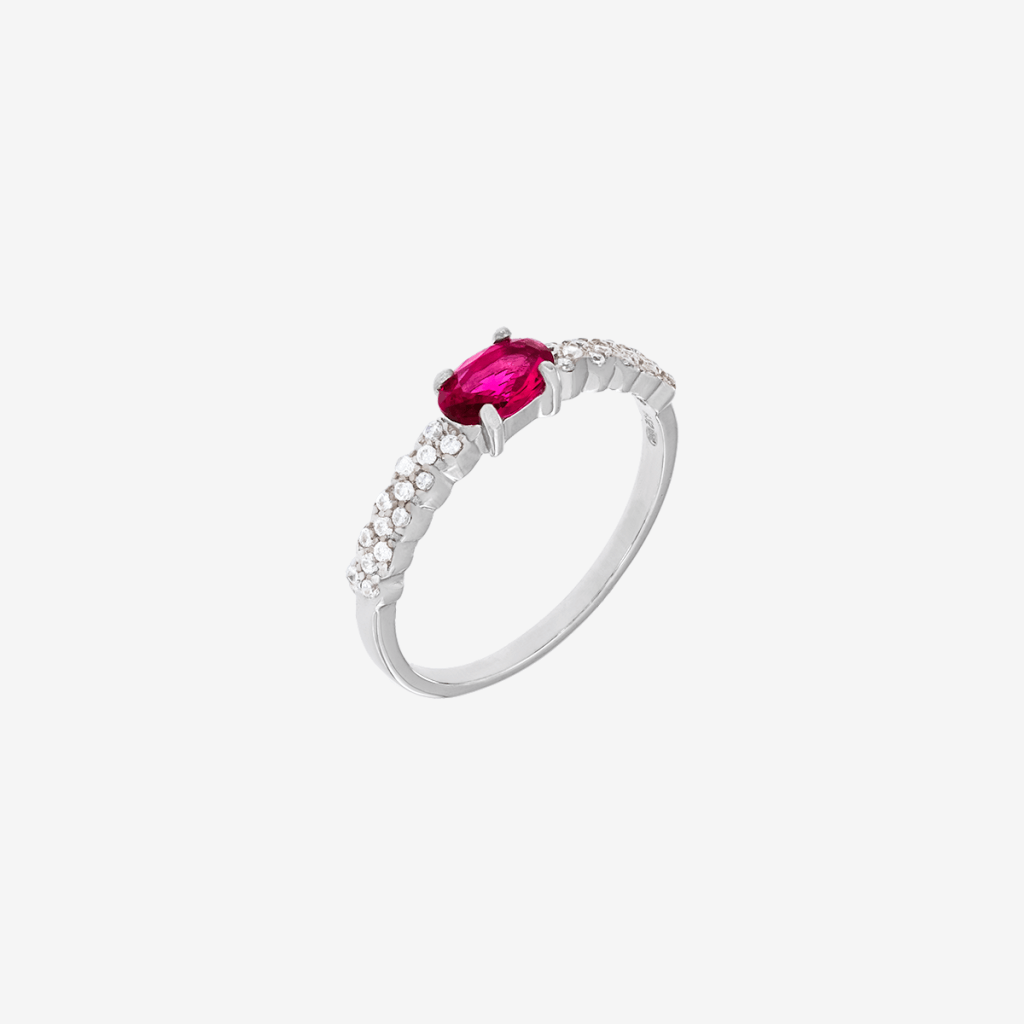 Anillo de Plata Raspberry Oval