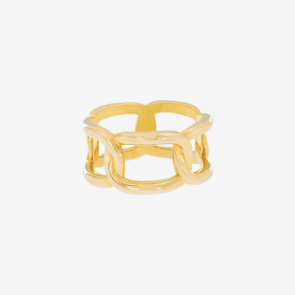 Anillo de Plata Baño Oro Shackle
