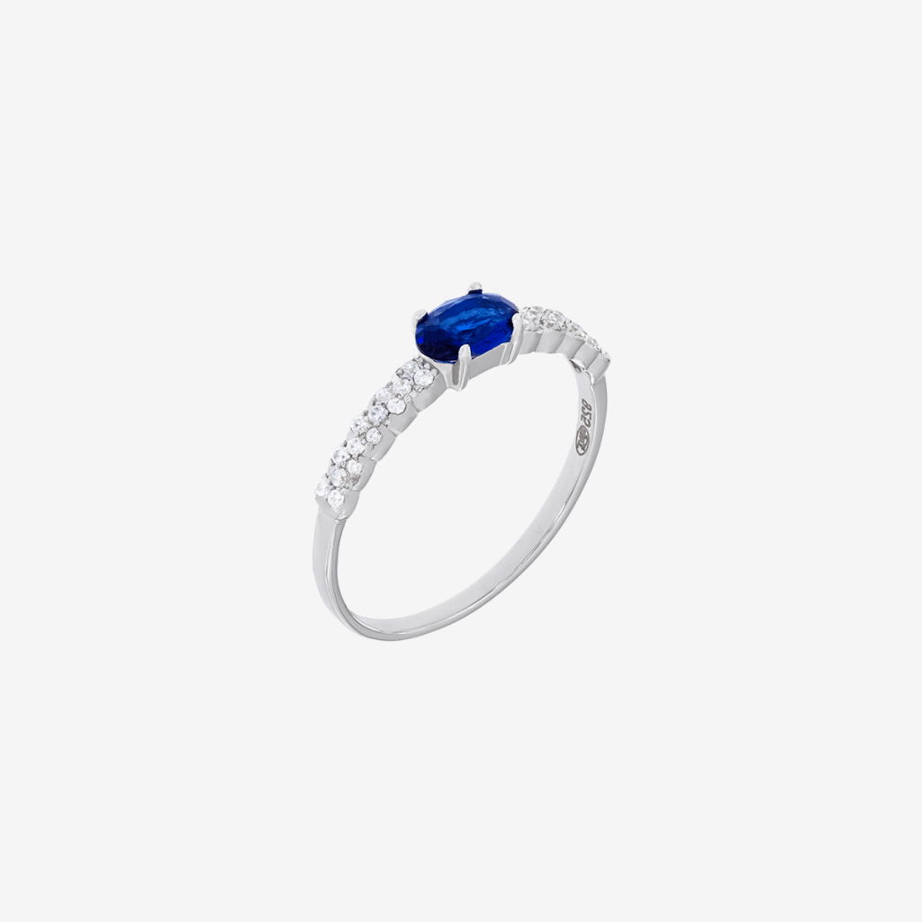 Anillo de Plata Blueberry Oval