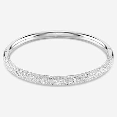 Brazalete Meteora. Pavé nieve, Blanco, Baño de rodio - Castejón Joyeros
