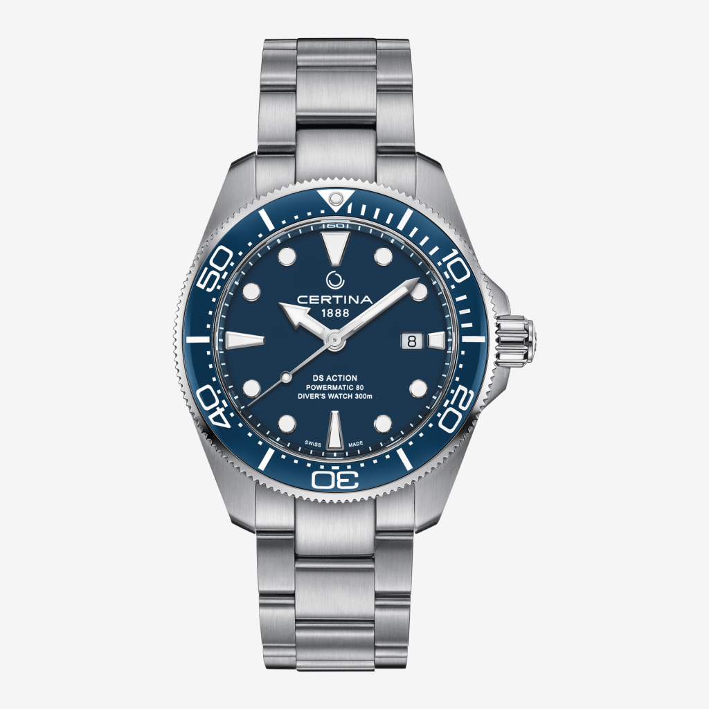 Reloj Certina DS Action Diver 43mm Powermatic 80 Acero, Esfera Azul