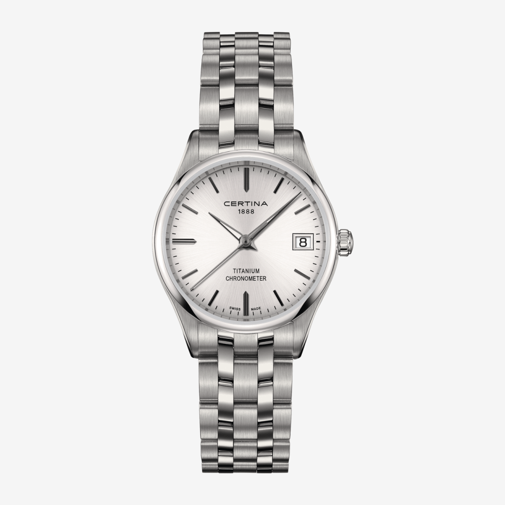 Reloj Certina DS-8 Titanio, Esfera Plateada
