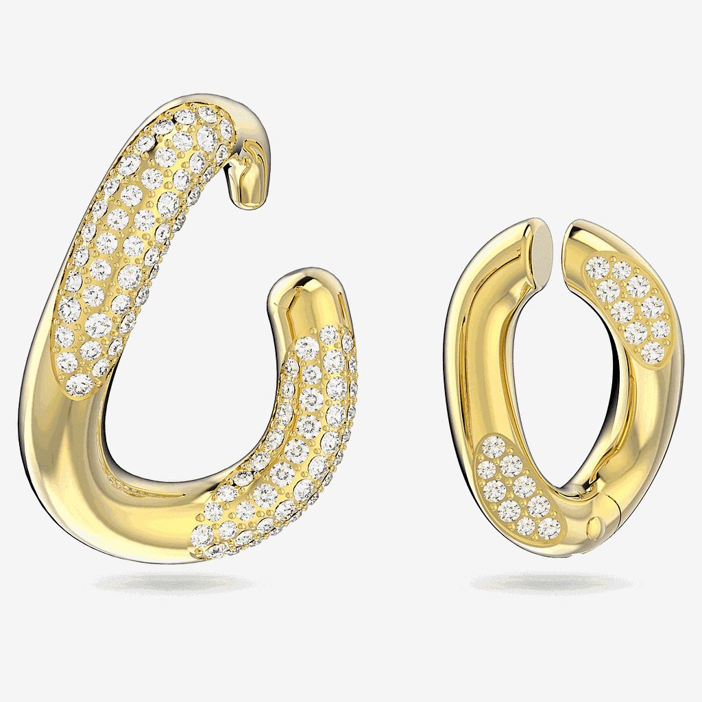 Pendiente ear cuff Dextera Swarovski Chapado en Oro