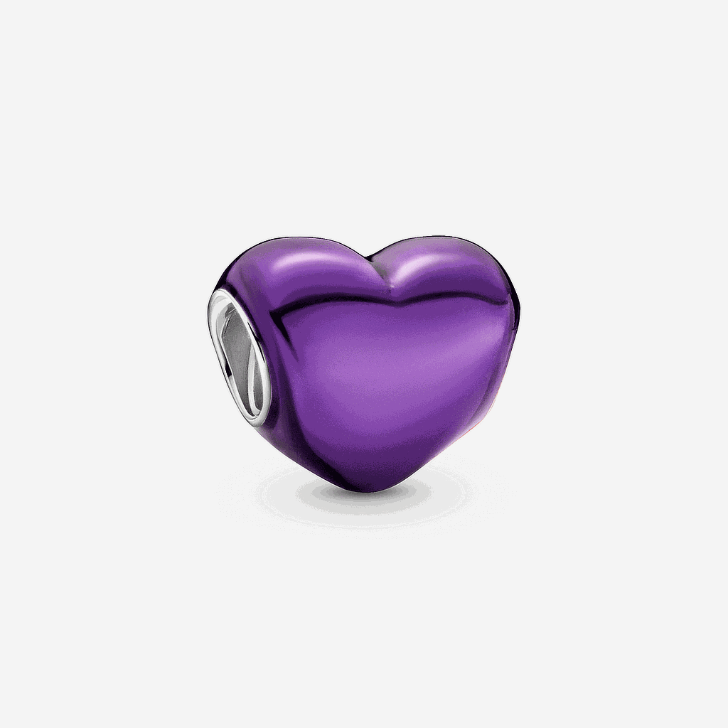 Charm Pandora Corazón Morado Metálico