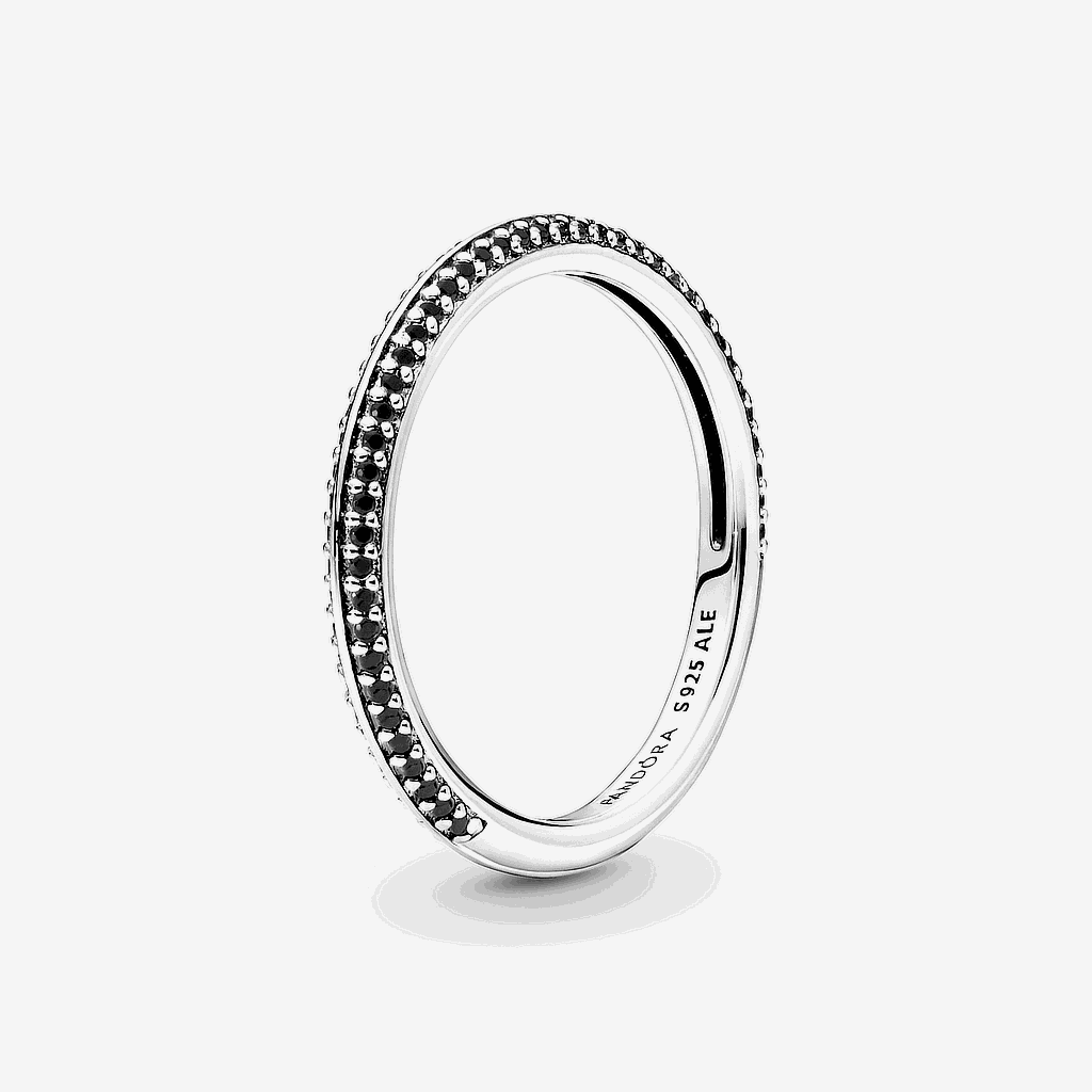 Anillo Negro en Pavé Pandora ME