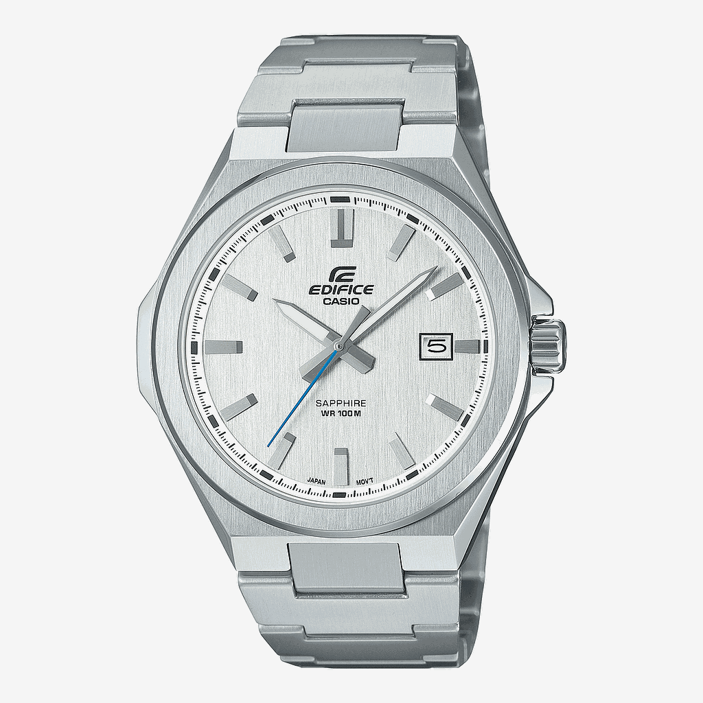 Reloj Casio Edifice Classic Acero Plateado Esfera Blanca