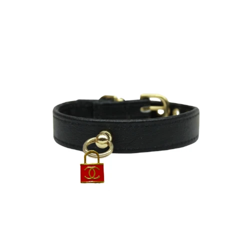 CC Lock Charm Collar 14" RED