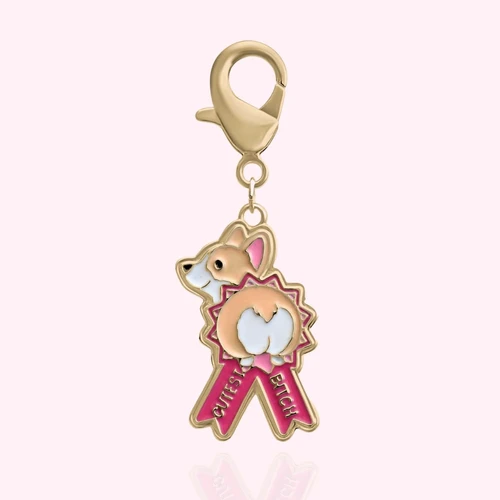 Cutest Bitch Dog Collar Charm Gold