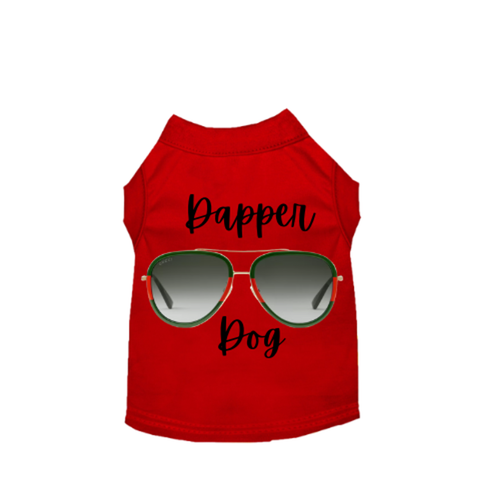 Designer Dapper Dog Tee Medium RED